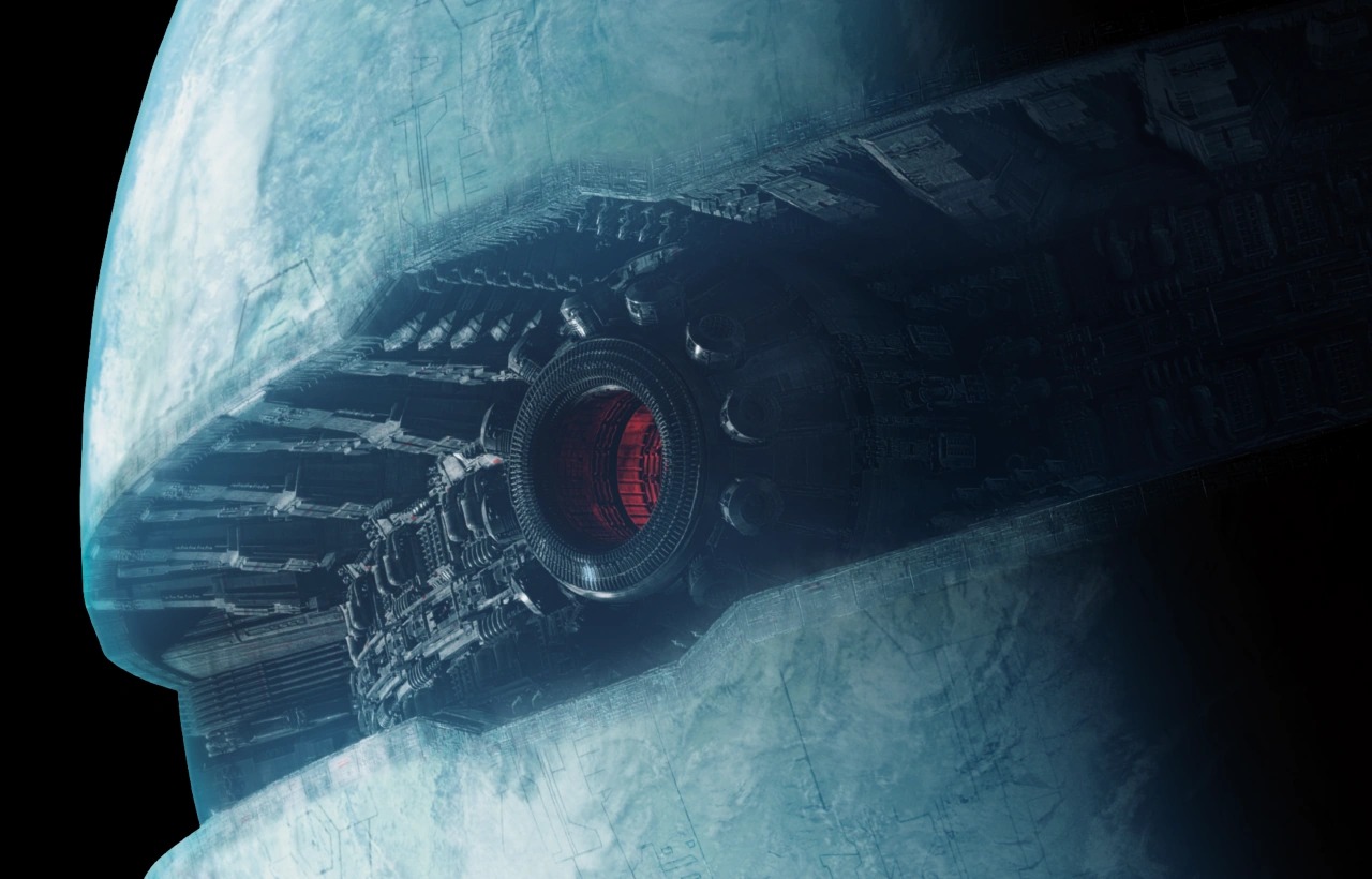 Starkiller Base built into the heavily excavated planet Ilum