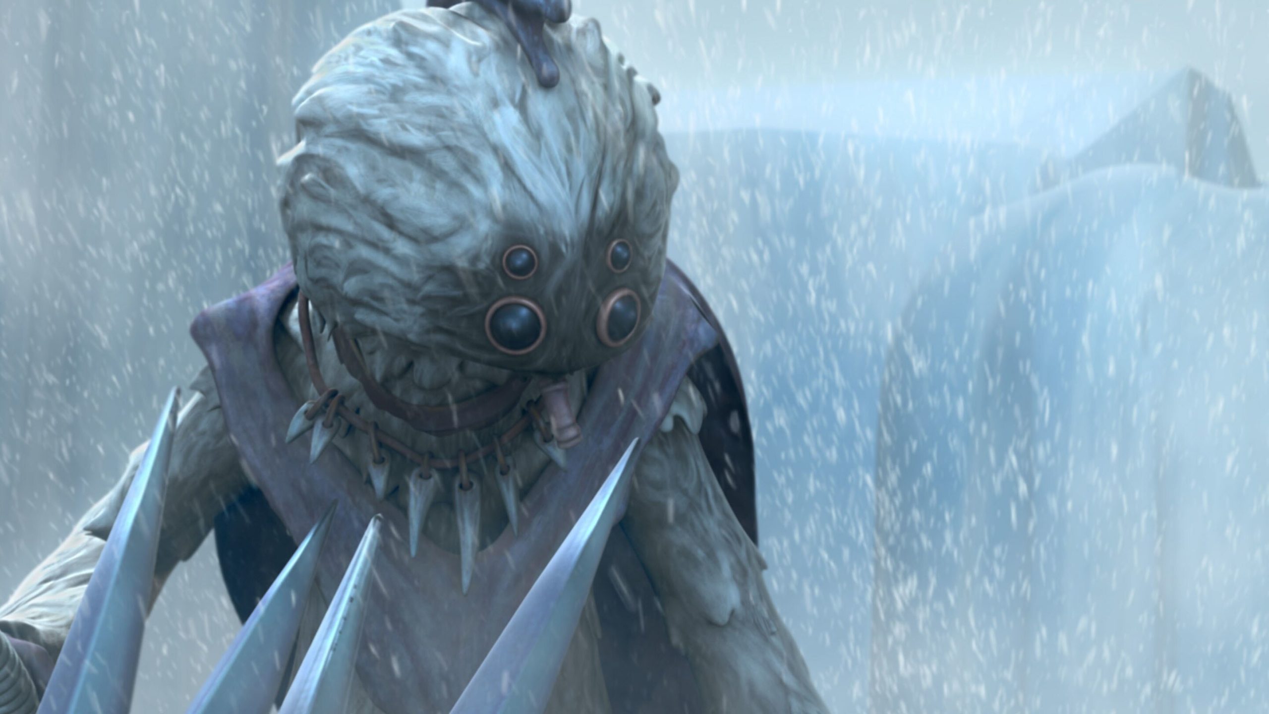 Talz warriors on the snowy world of Orto Plutonia