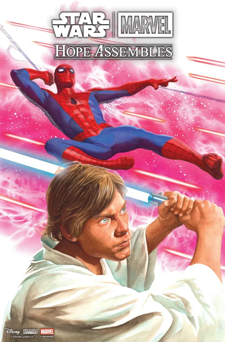 Alex Ross Alliance Variant cover pairing Luke Skywalker with Spider-Man