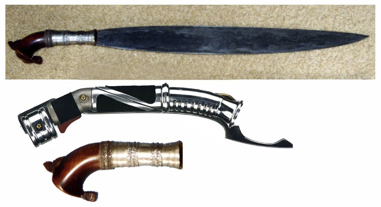 Filipino barong handle compared with Count Dooku lightsaber hilt