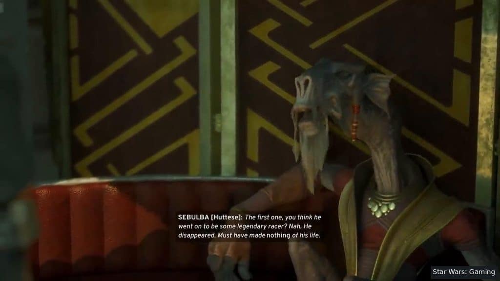 Sebulba discusses the human racer who defeated him