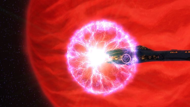 The Malevolence firing its huge ion weapon in The Clone Wars.