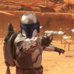 Jango Fett fighting in the Geonosis arena